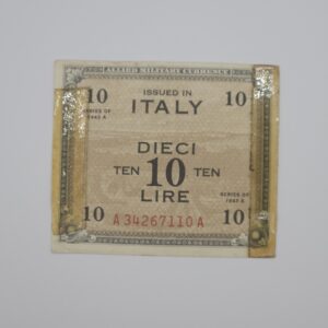 Revers billet 10 lire 1943 Italie