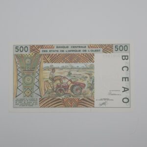 Verso 500 francs afrique de l'ouest 1991 Côte d'Ivoire