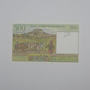 Verso 500 francs madagascar 1994-2004