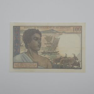 Verso 100 francs madagascar et comores 1950-1960