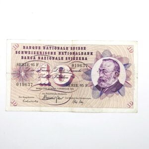 Recto 10 francs suisse 1974