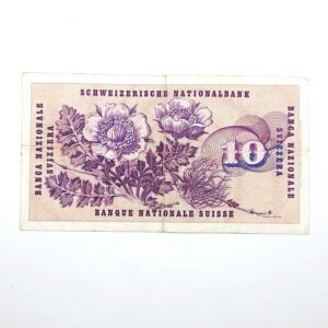 Verso 10 francs suisse 1974