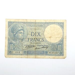 Recto 10 francs minerve TB