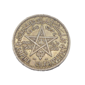 Revers 500 francs 1956 maroc mohammed V
