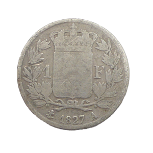 Revers 1 franc 1827 A Paris Charles X France