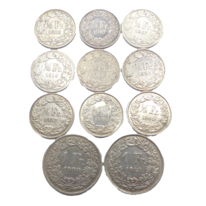 Revers lot pièces suisses argent