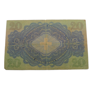 Verso 20 francs Suisse 1942