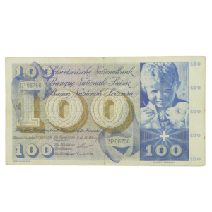 Recto 100 francs Suisse 1956