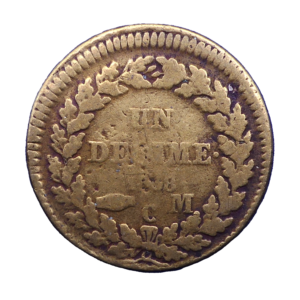 Revers Un décime 1838 Monaco