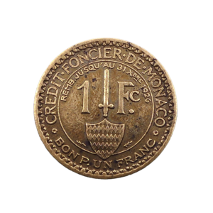 Revers Un franc 1924 Monaco TB