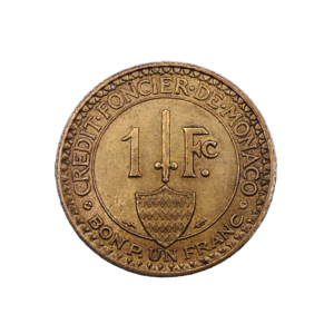 Revers Un franc 1926 Monaco SUP