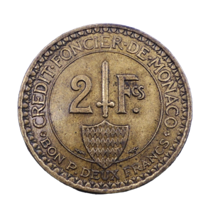 Revers deux franc 1926 Monaco TTB