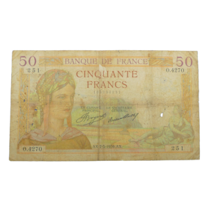 Recto 50 francs Cérès 1934 - 1940