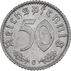 Revers 50 Pfennig 1944 G Karlsruhe GENI MS62