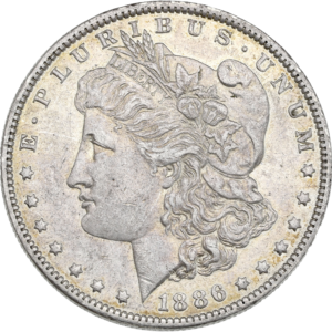 Avers Morgan dollar USA 1886 O GENI AU cleaned