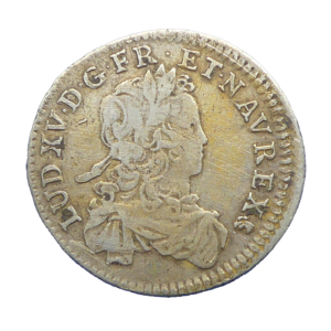 Avers sixième d'écu 1721 D Lyon Louis XV France