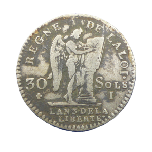 Revers 30 sols 1791 I Limoges Louis XVI France