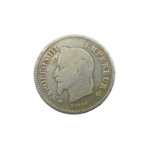 Avers 20 centimes 1867 BB Strasbourg Napoleon III France