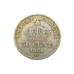 Revers 50 centimes 1864 BB Strasbourg Napoleon III France