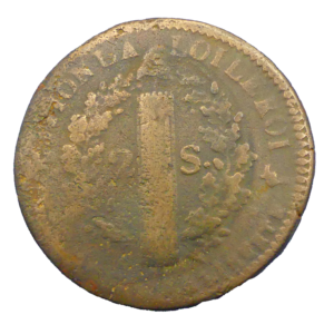 Revers 2 sols 1793 MA Marseille Louis XVI France