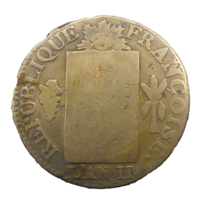 Avers 1 sol aux balances 1793 D Lyon France