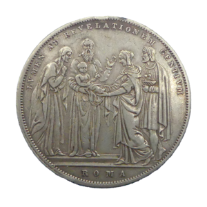 Revers scudo 1834 Gregoire XVI états pontificaux