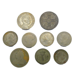 Avers lot monnaies argent européennes 1826 - 1913