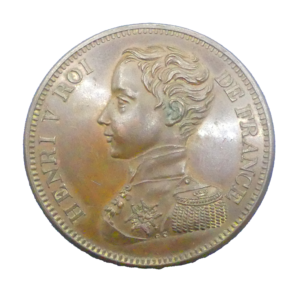 Avers médaille bronze 2 aout 1830 Henri V module 5 francs