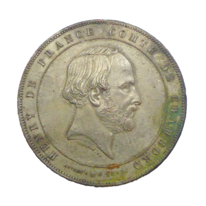 Avers médaille bronze argenté 1872 Henri V comte de chambord