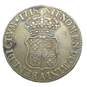 Revers écu argent 1718 Paris Louis XV dit 