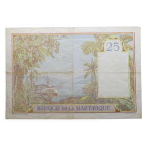 Verso 25 Francs Martinique 1930 TTB
