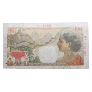 Verso 1 nouveau francs sur 100 Francs La Bourdonnais 1961 Antilles Françaises