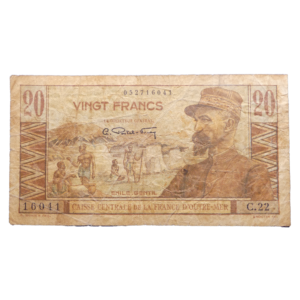 Recto 20 francs CFA Afrique équatoriale 1947 TB
