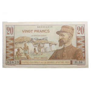Recto 20 francs CFA Afrique équatoriale 1947 SUP