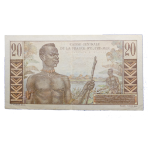 Verso 20 francs CFA Afrique équatoriale 1947 SUP