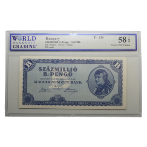 Recto 100 Quadrillions pengo 1946 Hongrie WBG 58