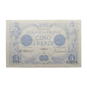 Recto 5 francs bleu 1916