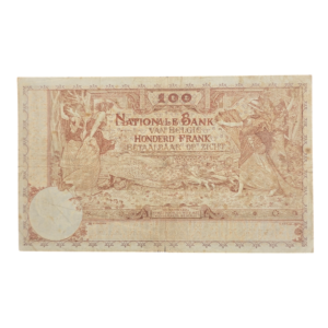 Verso 100 francs 16-08-1920 Belgique