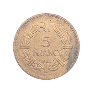 Avers 5 francs 1946 C Castelsarrasin Bronze aluminium