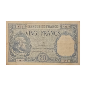 Recto 20 francs bayard 1917