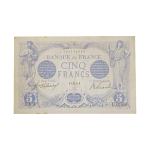 Recto billet 5 francs bleu 05-07-1915 P- 60