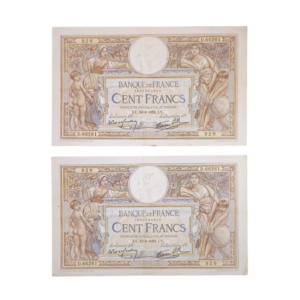 Recto paire billets consécutifs 100 Francs merson 13-04-1939 P-86