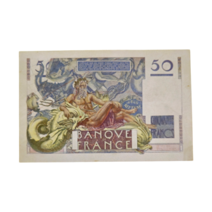 Verso billet 50 Francs Le verrier 20-03-1947 P-127