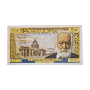 Recto billet 5 francs Victor Hugo 01-06-1961 P-141